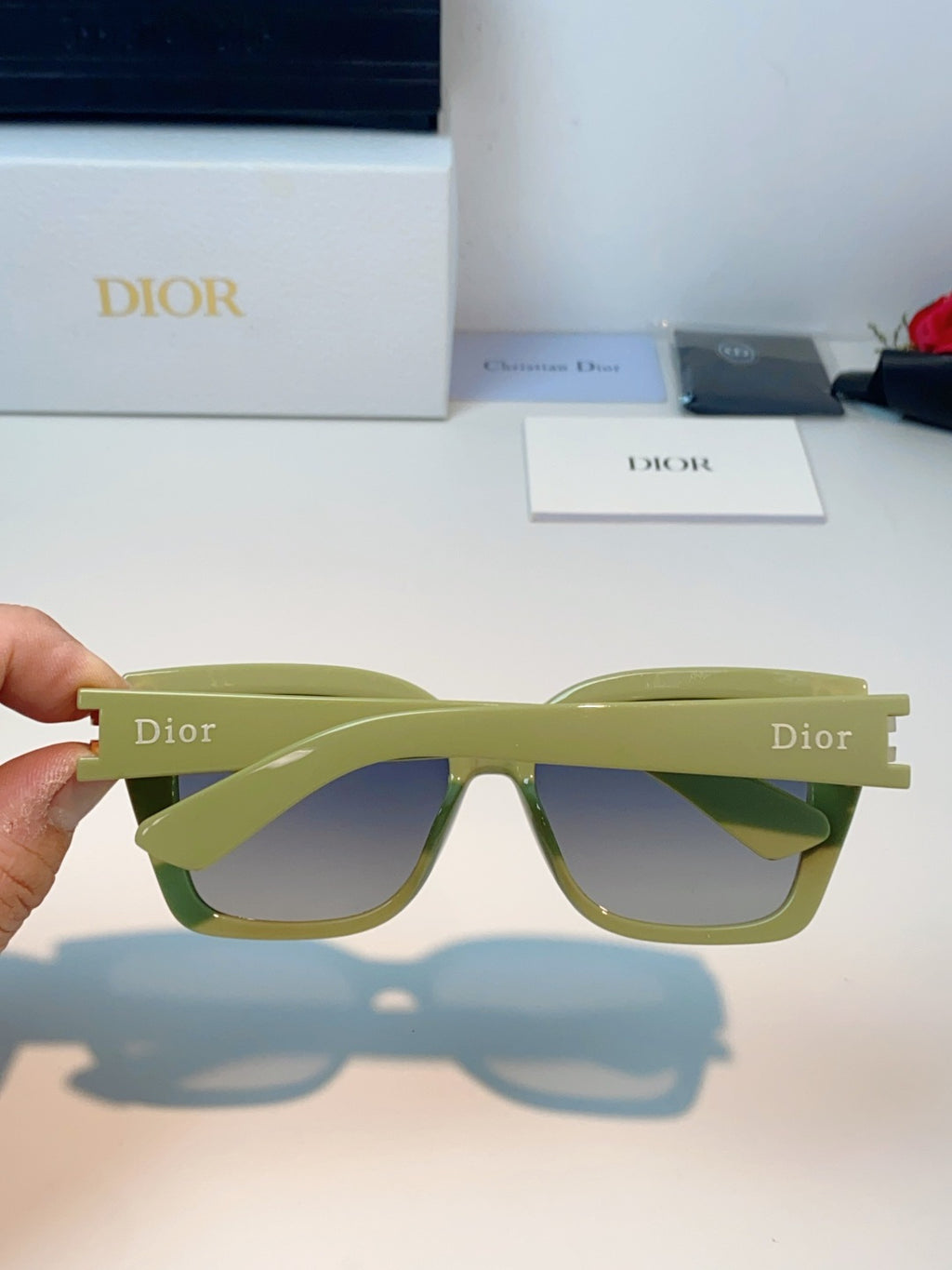 Dior Metal Square Brown Lens Sunglasses for Men & Women - detail image 5