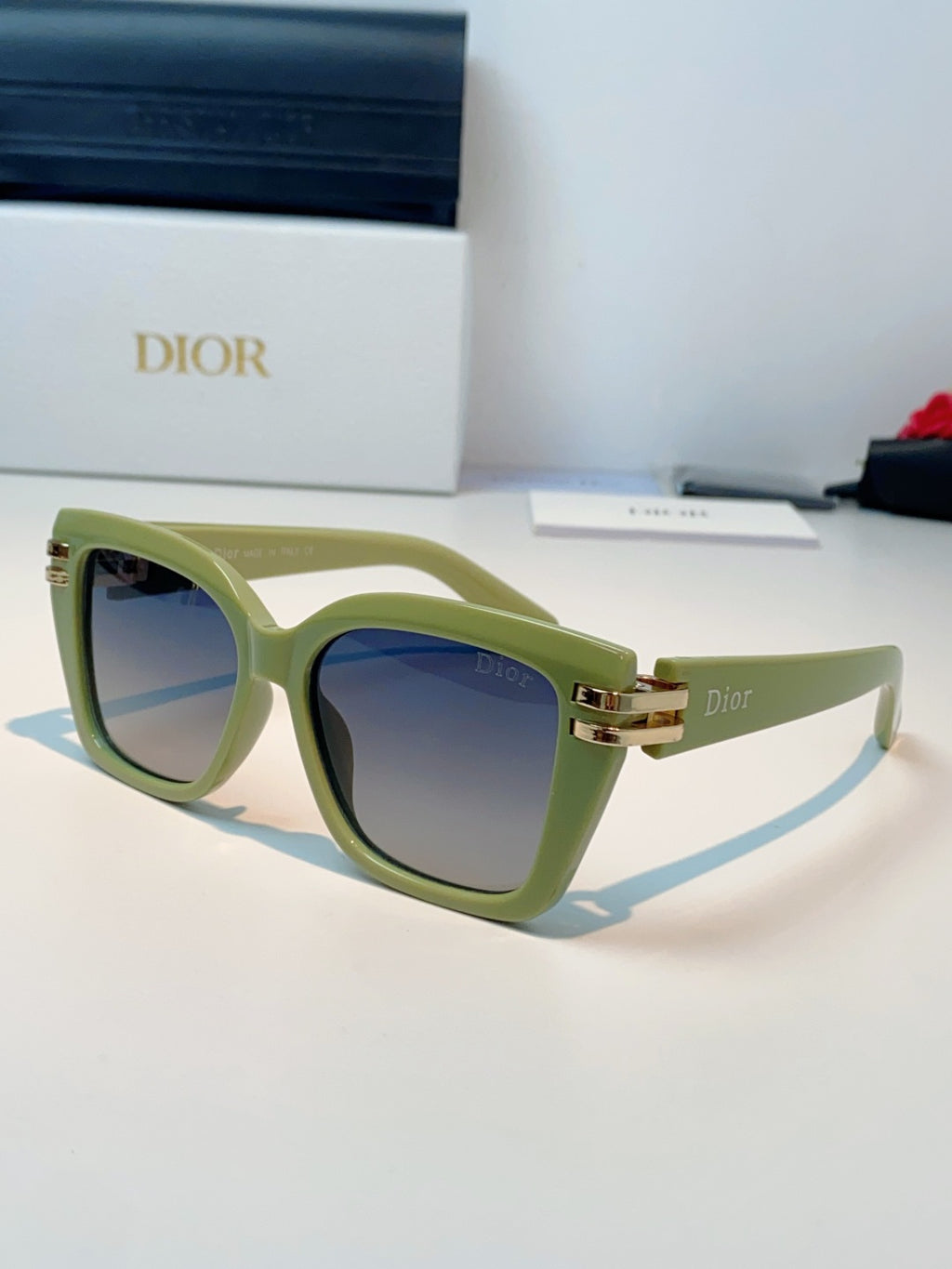 Dior Metal Square Brown Lens Sunglasses for Men & Women