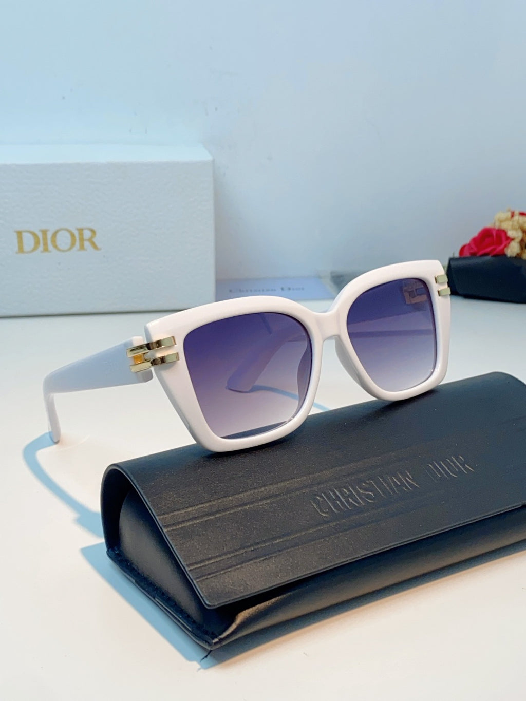 Dior Metal Square Purple Lens Sunglasses for Men & Women - detail image 10