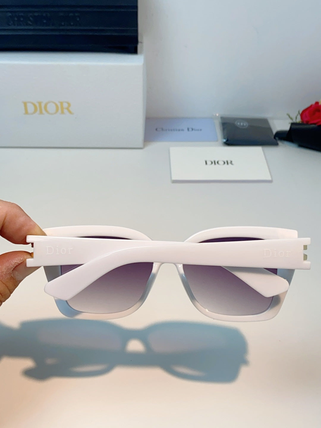 Dior Metal Square Purple Lens Sunglasses for Men & Women - detail image 5