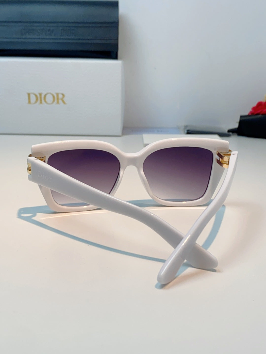 Dior Metal Square Purple Lens Sunglasses for Men & Women - detail image 3