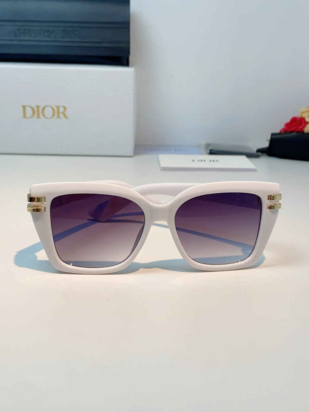 Dior Metal Square Purple Lens Sunglasses for Men & Women - detail image 2