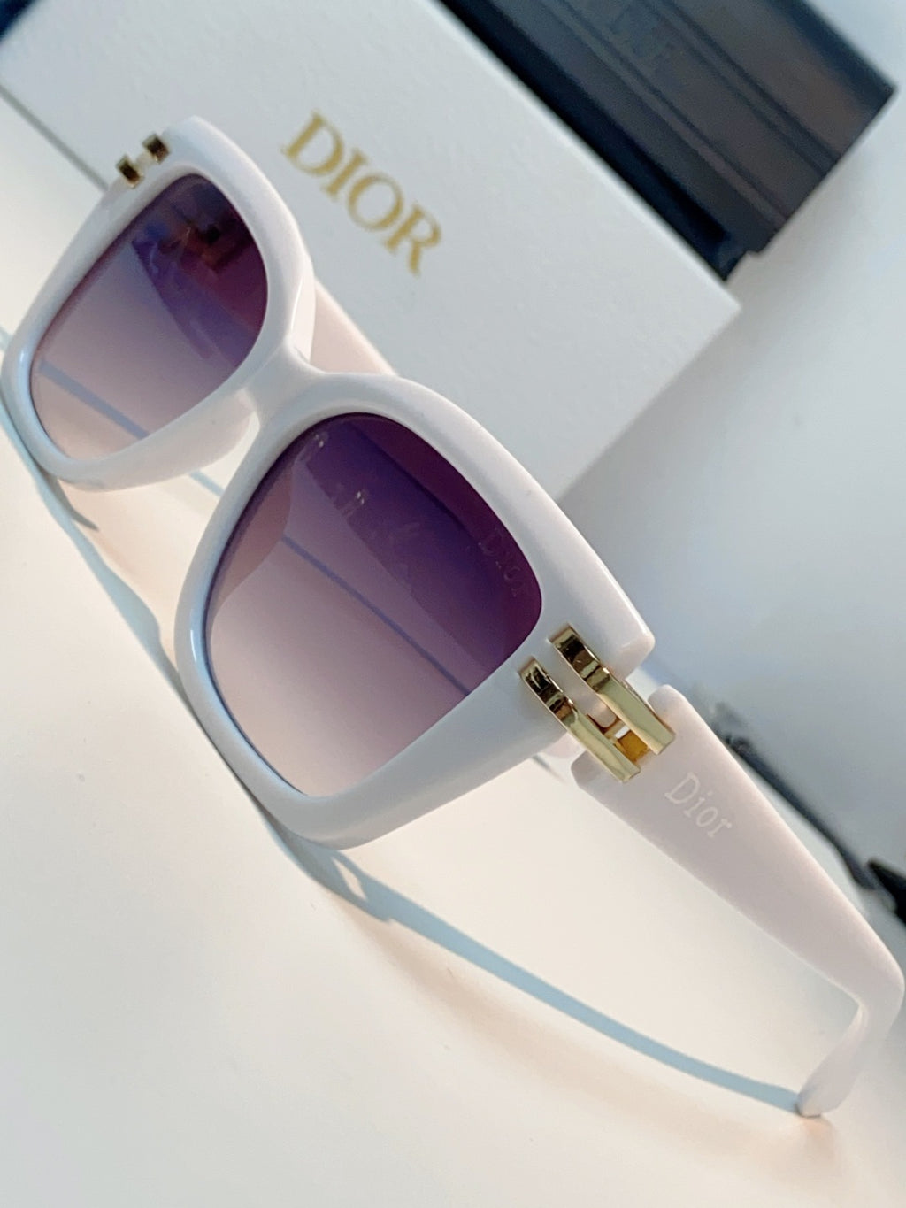 Dior Metal Square Purple Lens Sunglasses for Men & Women - detail image 7