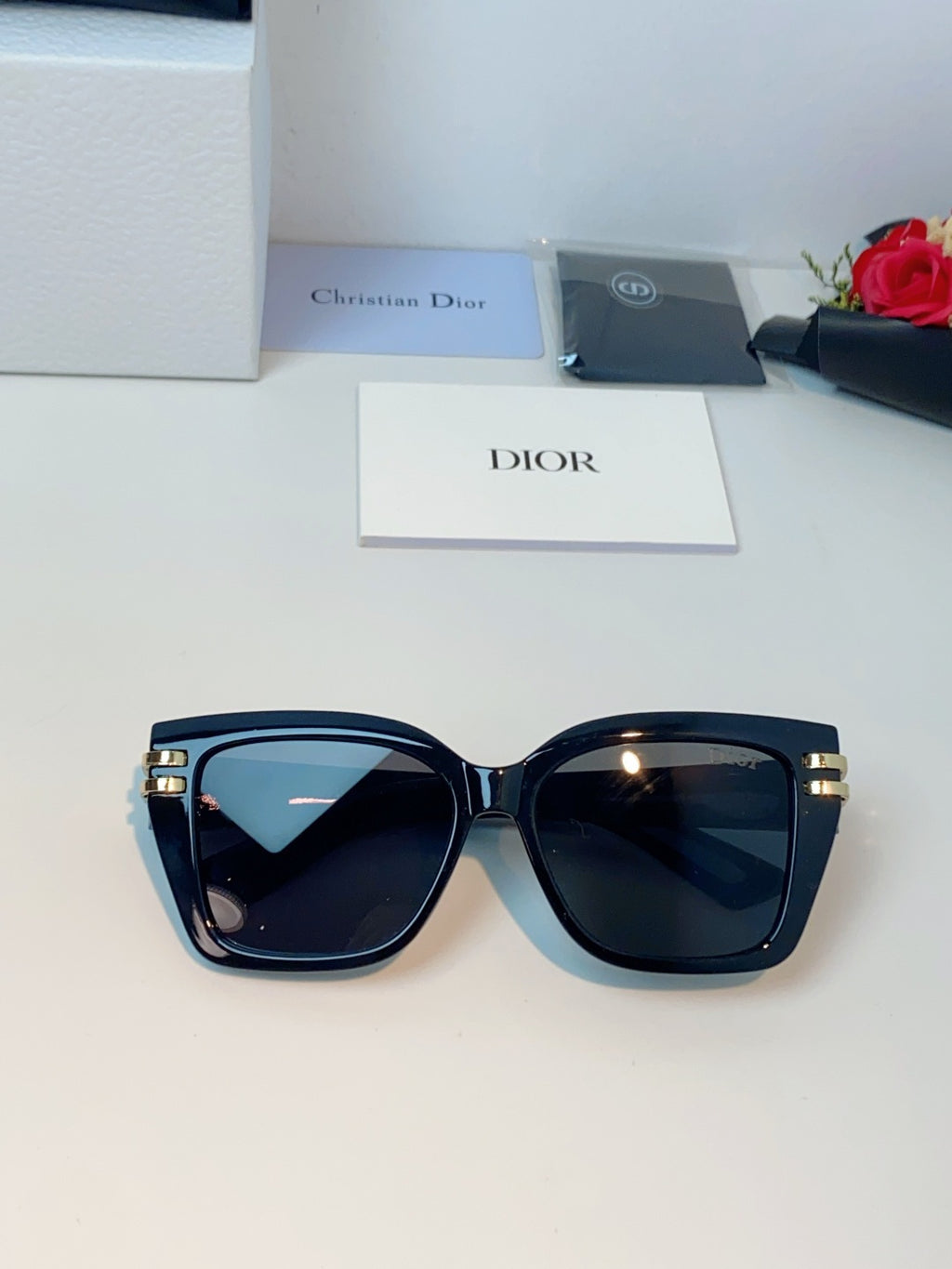 Dior Metal Square Black Lens Sunglasses for Men & Women - detail image 9