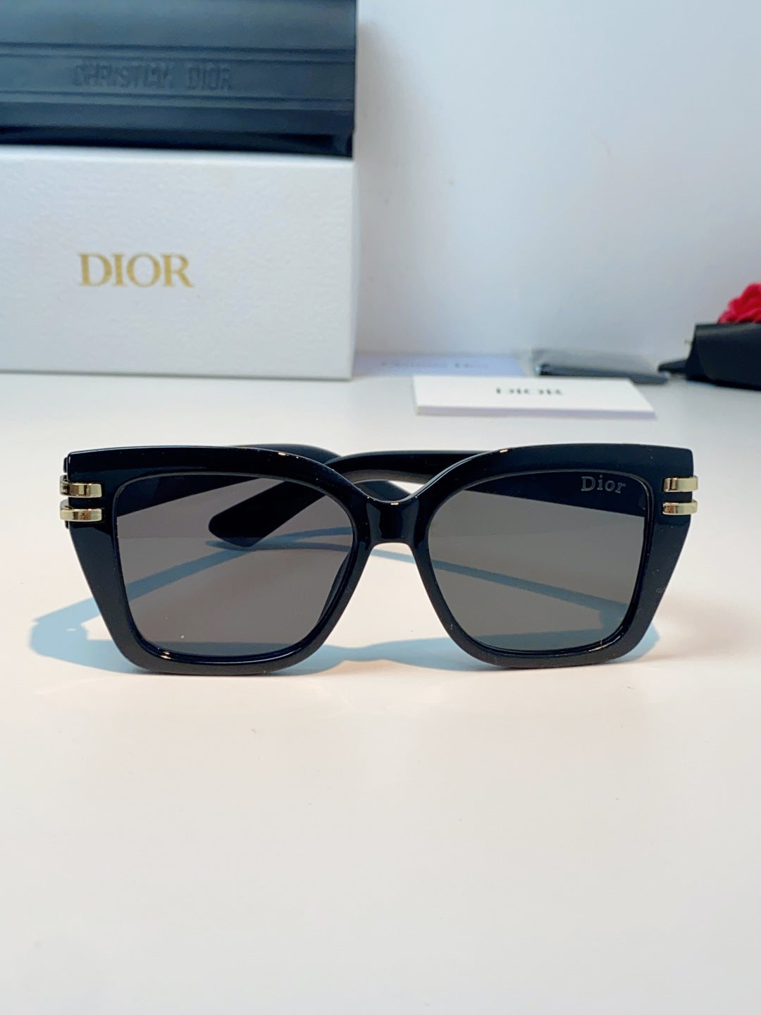 Dior Metal Square Black Lens Sunglasses for Men & Women - detail image 2