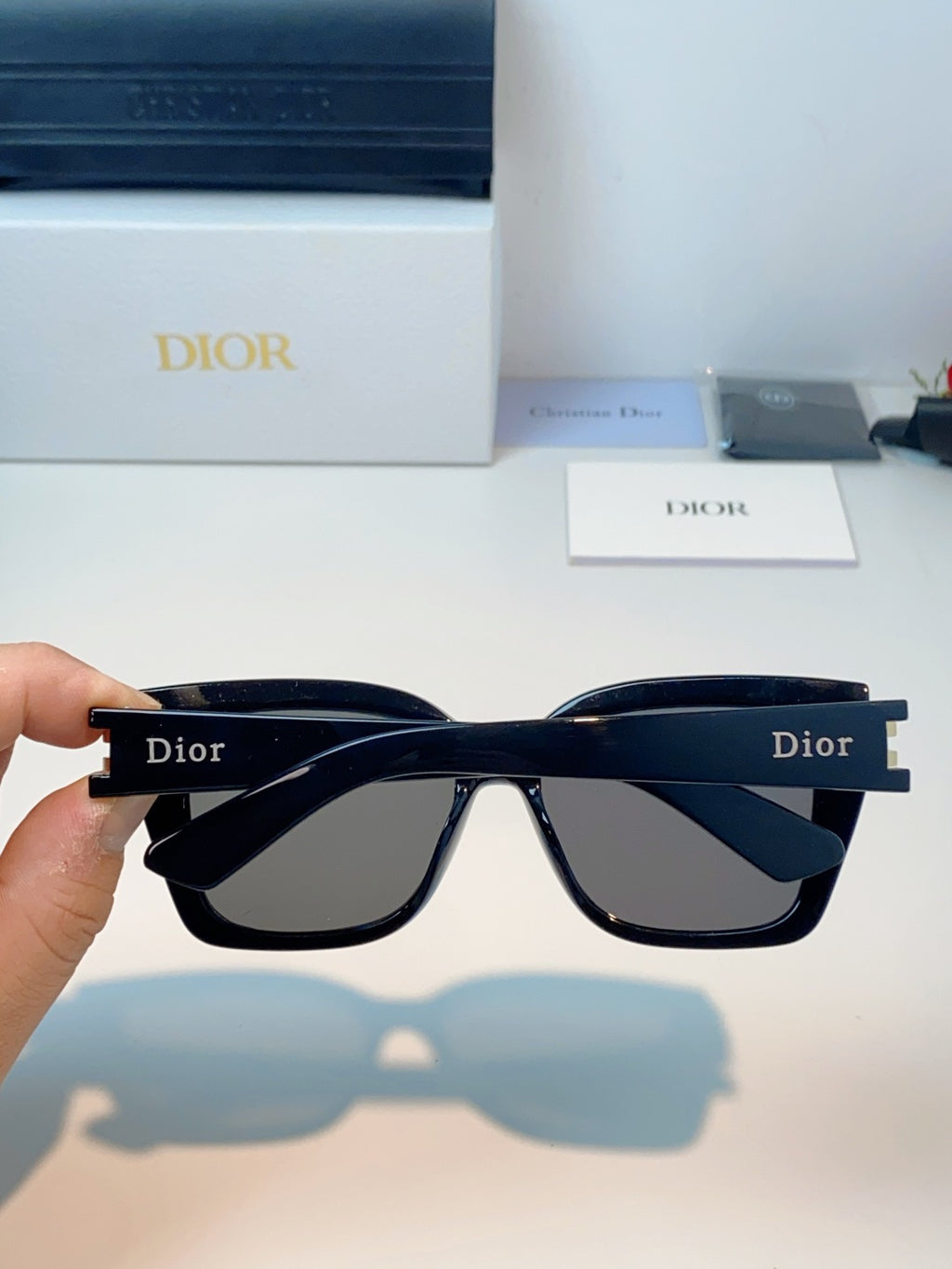 Dior Metal Square Black Lens Sunglasses for Men & Women - detail image 5