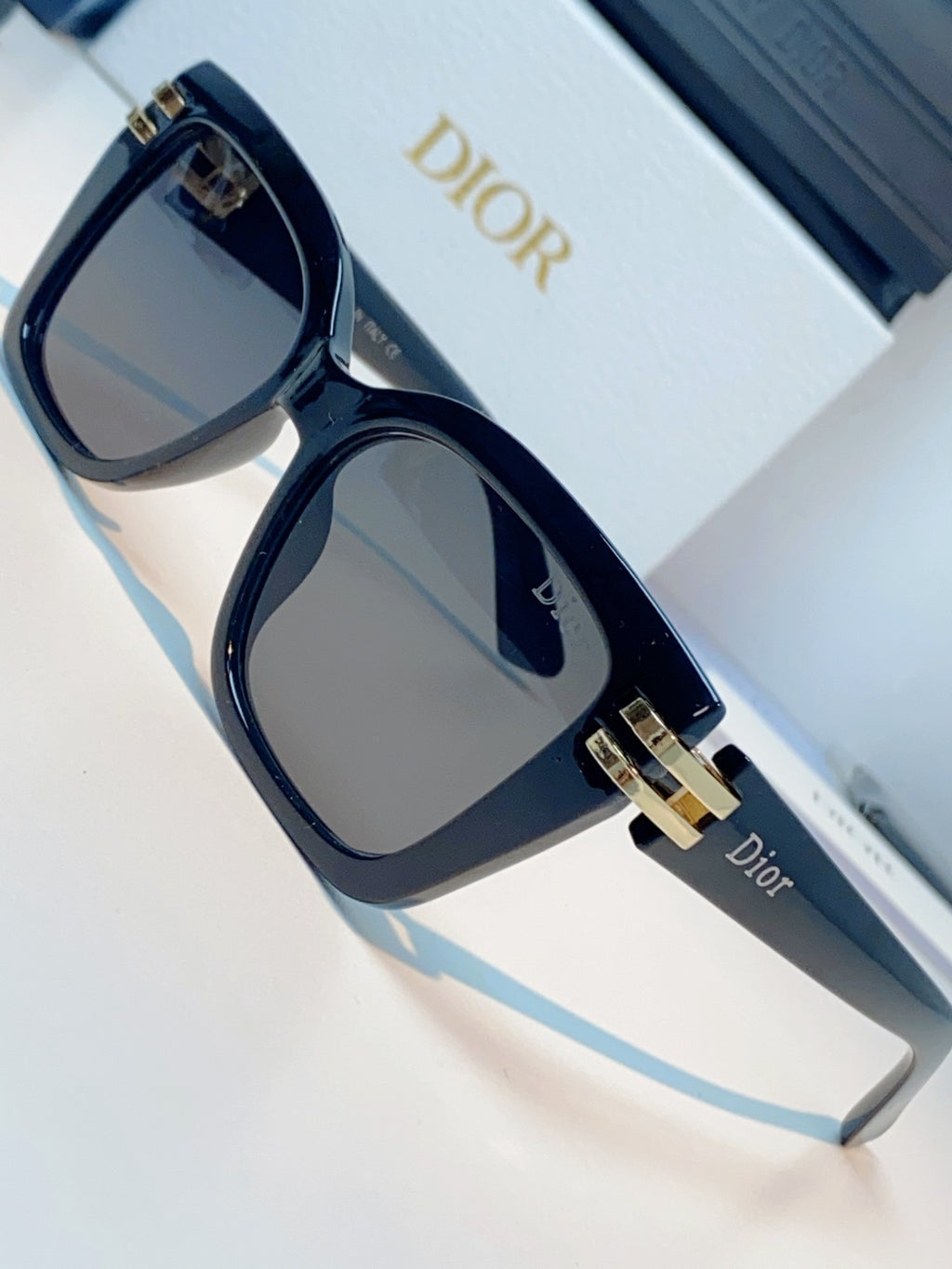 Dior Metal Square Black Lens Sunglasses for Men & Women - detail image 7