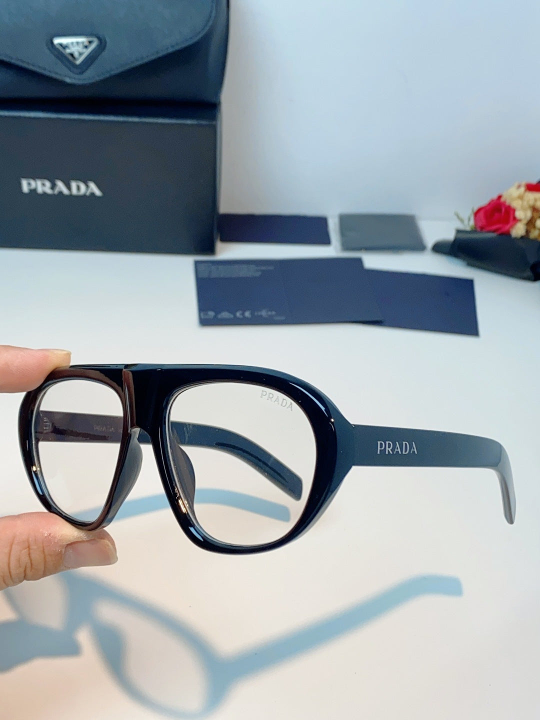 Prada Aviator Black Lens Sunglasses for Men & Women - detail image 6