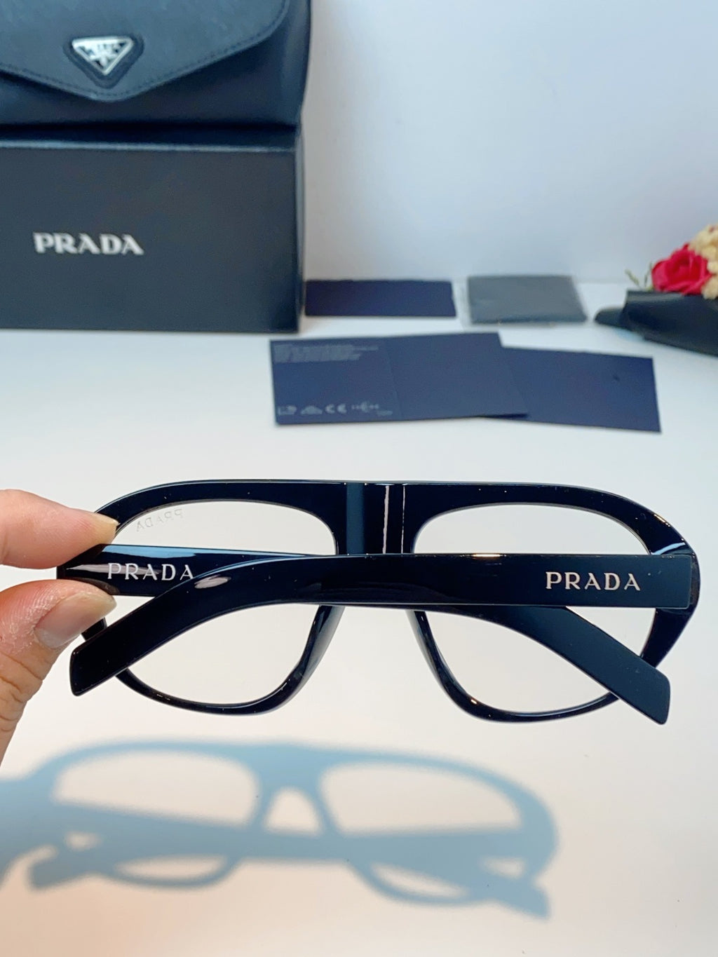 Prada Aviator Black Lens Sunglasses for Men & Women - detail image 5