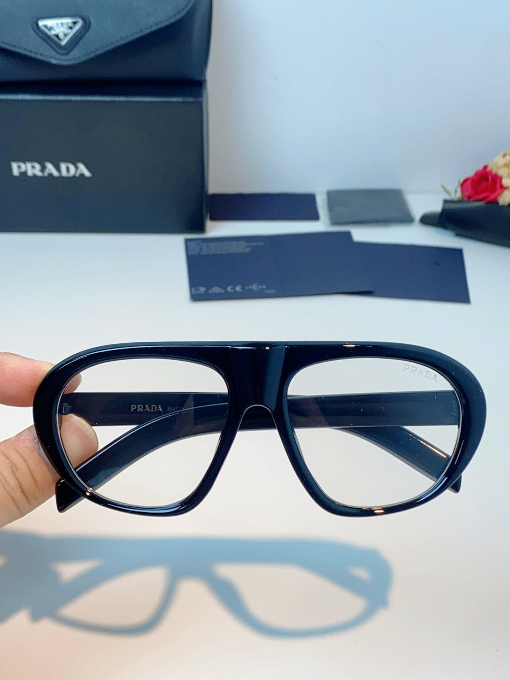 Prada Aviator Black Lens Sunglasses for Men & Women - detail image 4