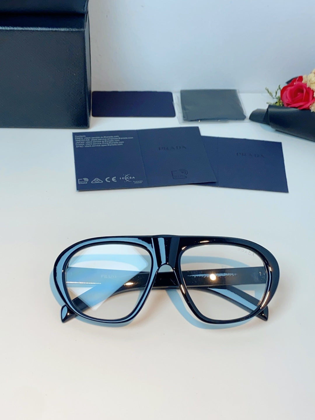 Prada Aviator Black Lens Sunglasses for Men & Women - detail image 9