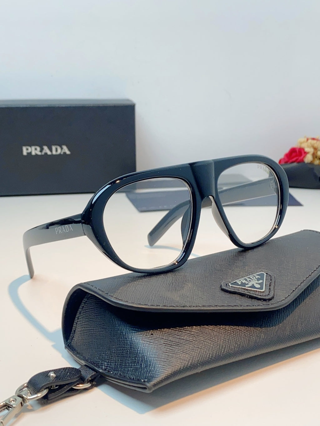 Prada Aviator Black Lens Sunglasses for Men & Women - detail image 10