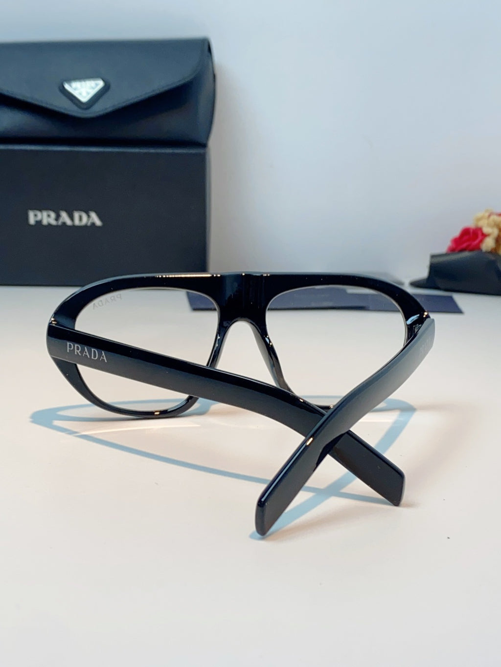 Prada Aviator Black Lens Sunglasses for Men & Women - detail image 3