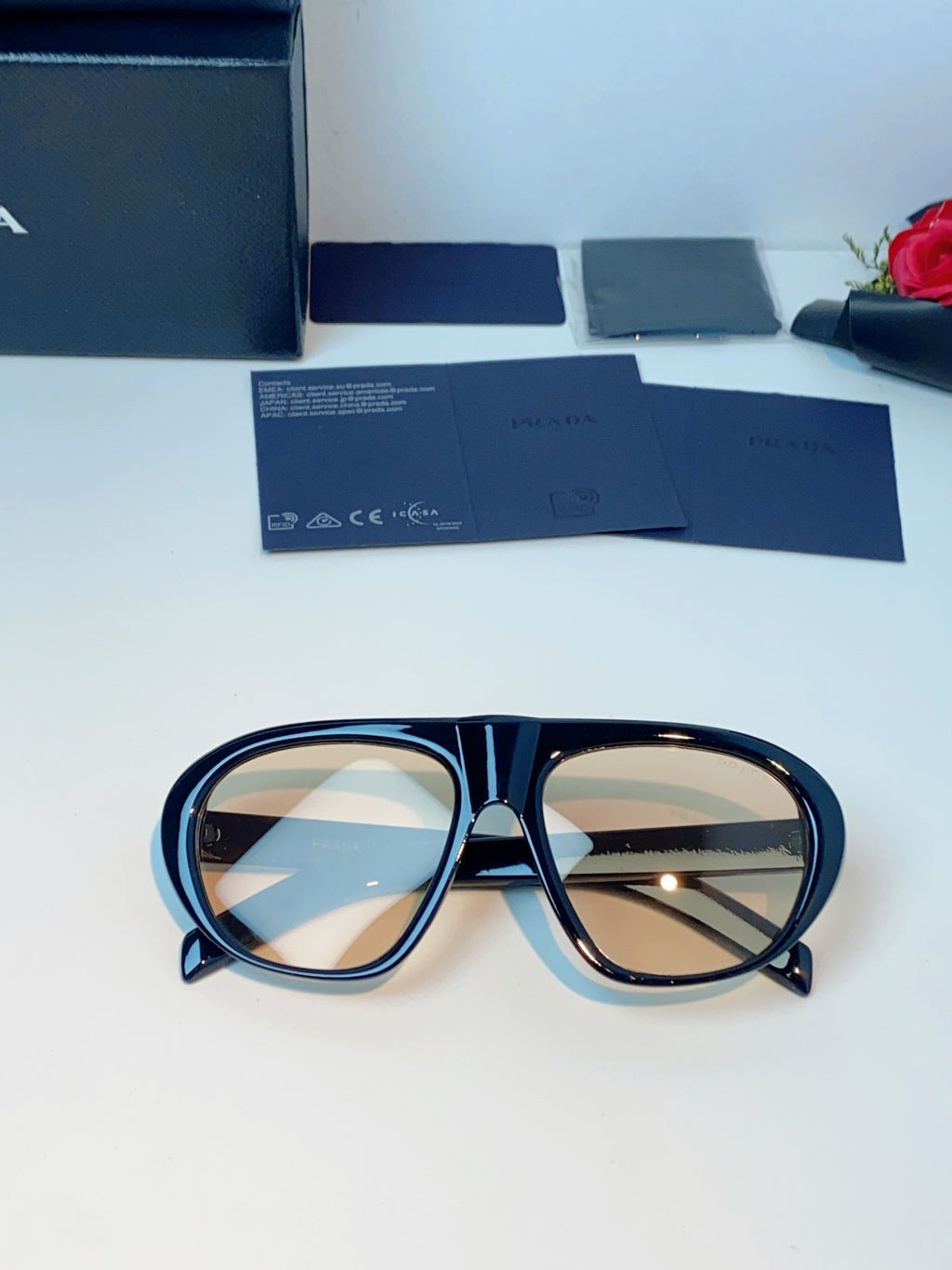 Prada Aviator Gold Lens Sunglasses for Men & Women - detail image 9