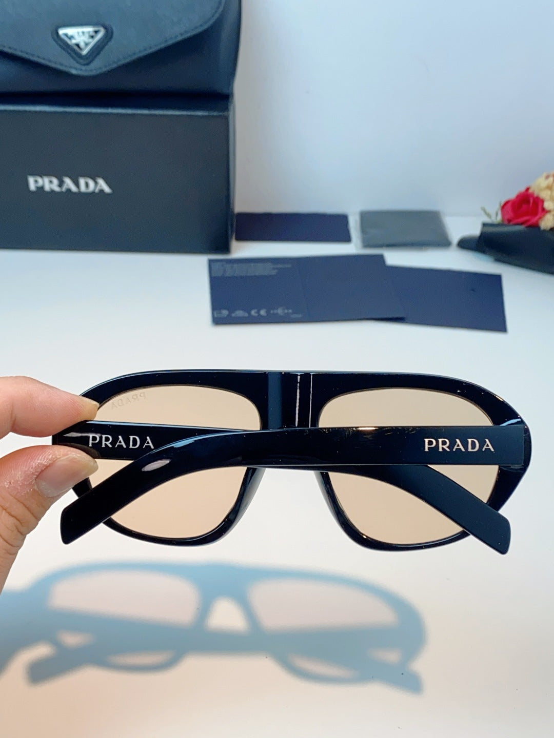 Prada Aviator Gold Lens Sunglasses for Men & Women - detail image 5
