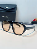 Prada Aviator Gold Lens Sunglasses for Men & Women