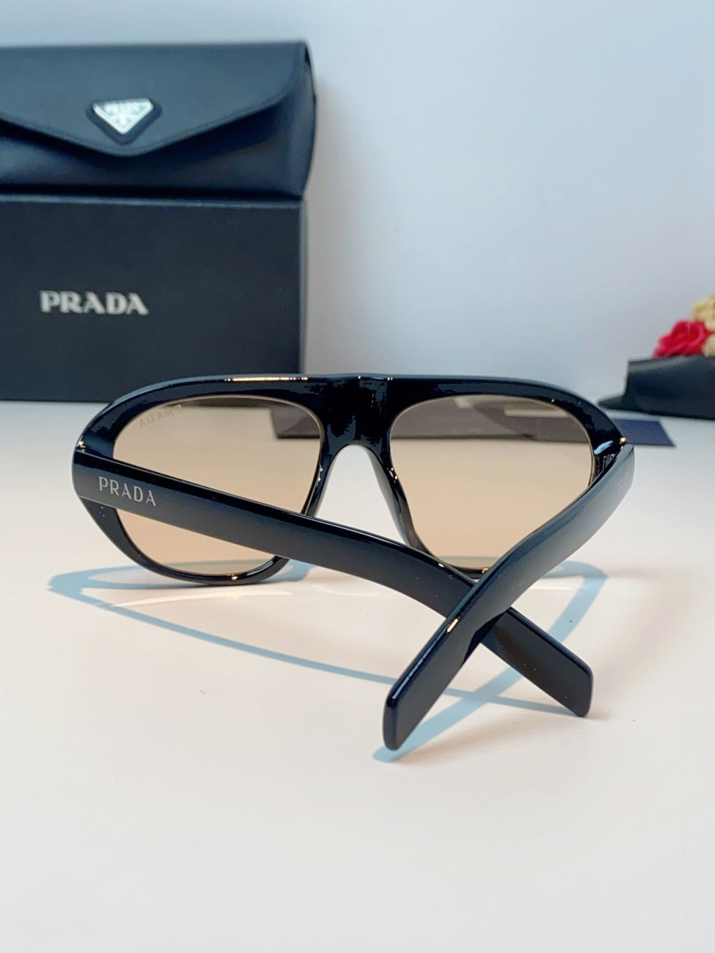 Prada Aviator Gold Lens Sunglasses for Men & Women - detail image 3