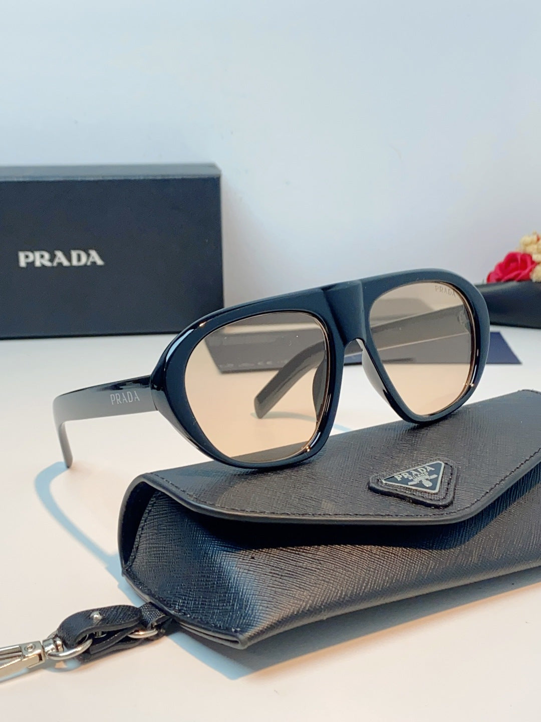 Prada Aviator Gold Lens Sunglasses for Men & Women - detail image 10