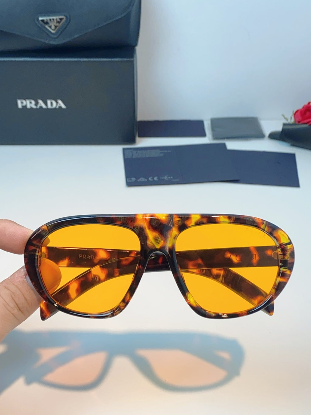 Prada Aviator Brown Lens Sunglasses for Men & Women - detail image 4