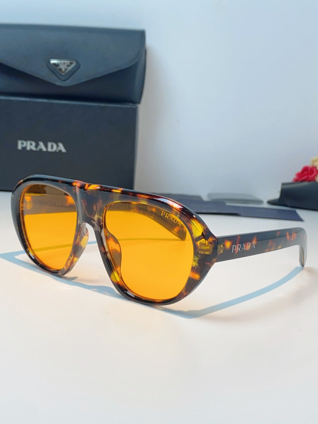 Prada Aviator Brown Lens Sunglasses for Men & Women