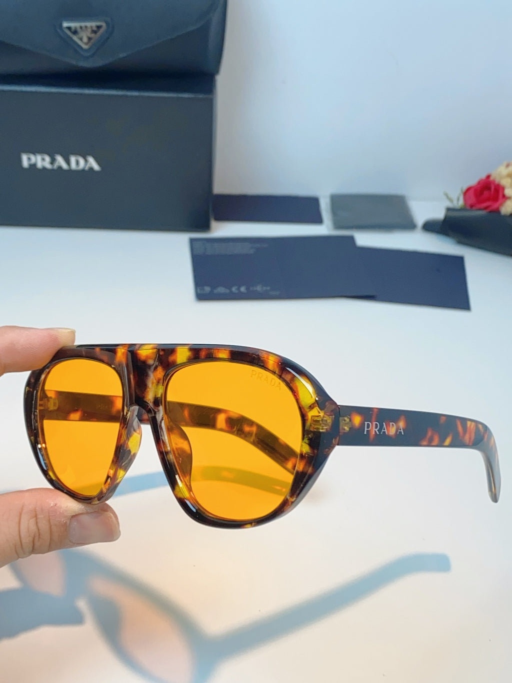 Prada Aviator Brown Lens Sunglasses for Men & Women - detail image 6