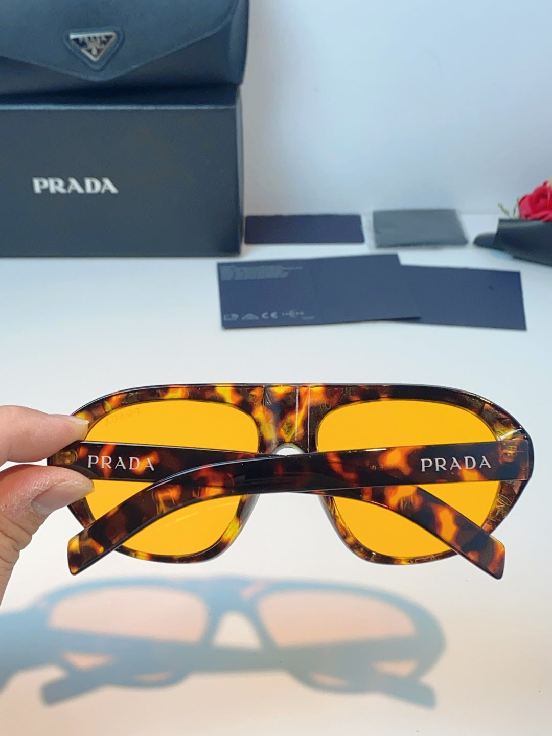 Prada Aviator Brown Lens Sunglasses for Men & Women - detail image 5
