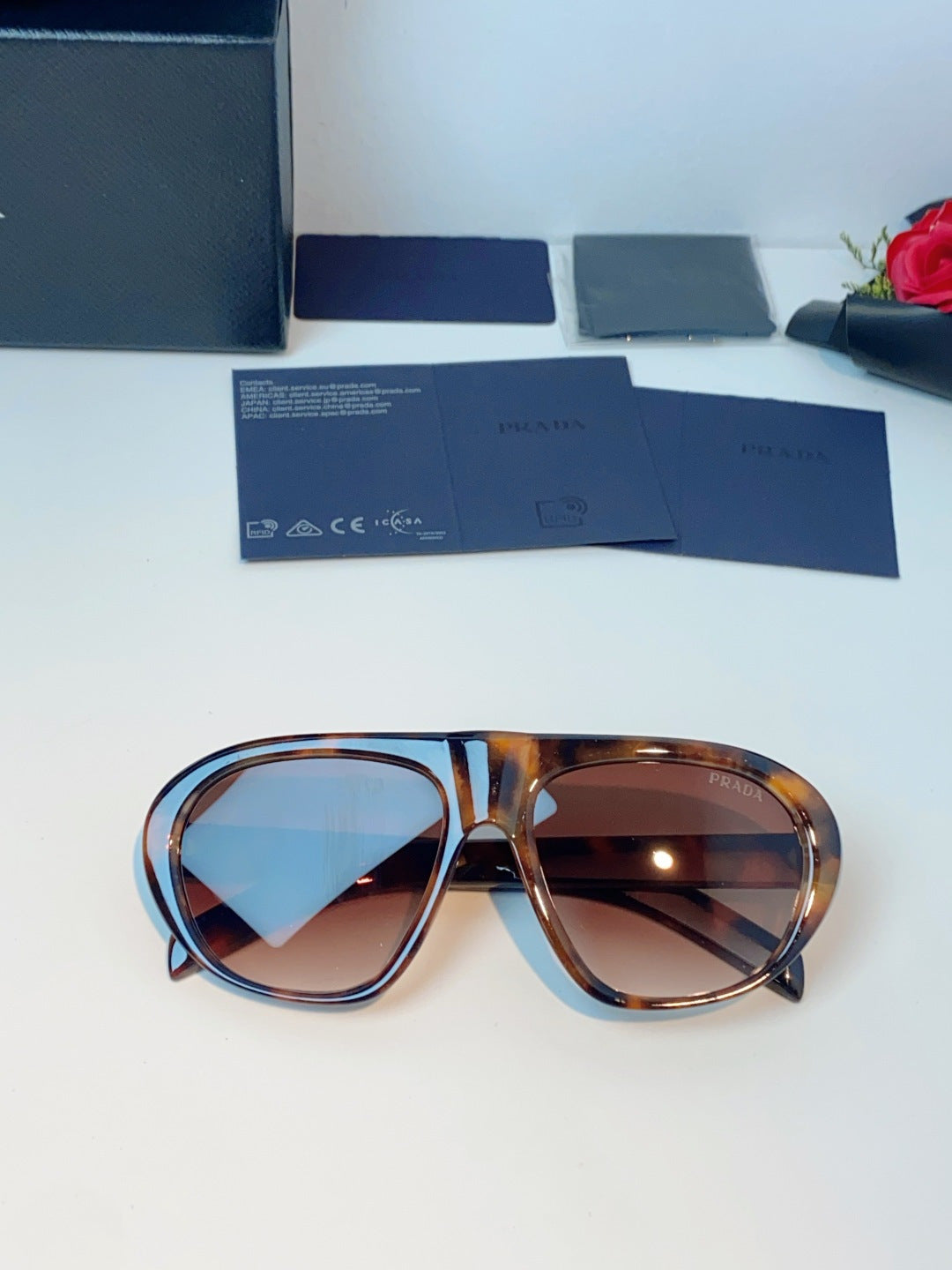 Prada Aviator Red Lens Sunglasses for Men & Women - detail image 9