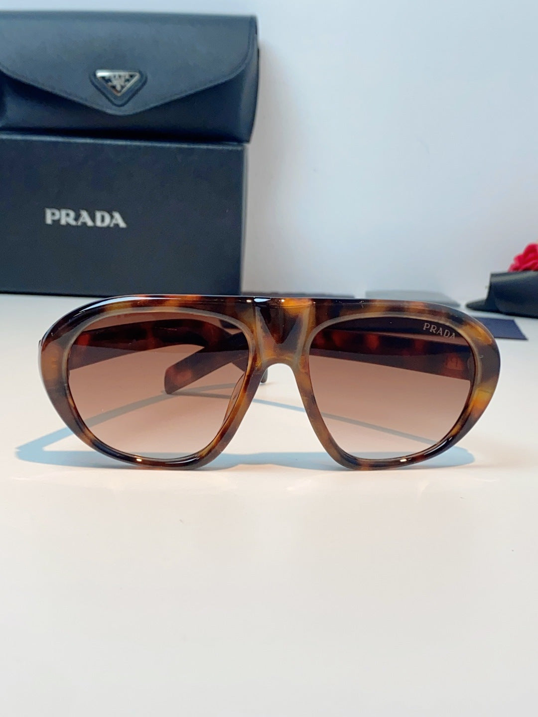 Prada Aviator Red Lens Sunglasses for Men & Women - detail image 2
