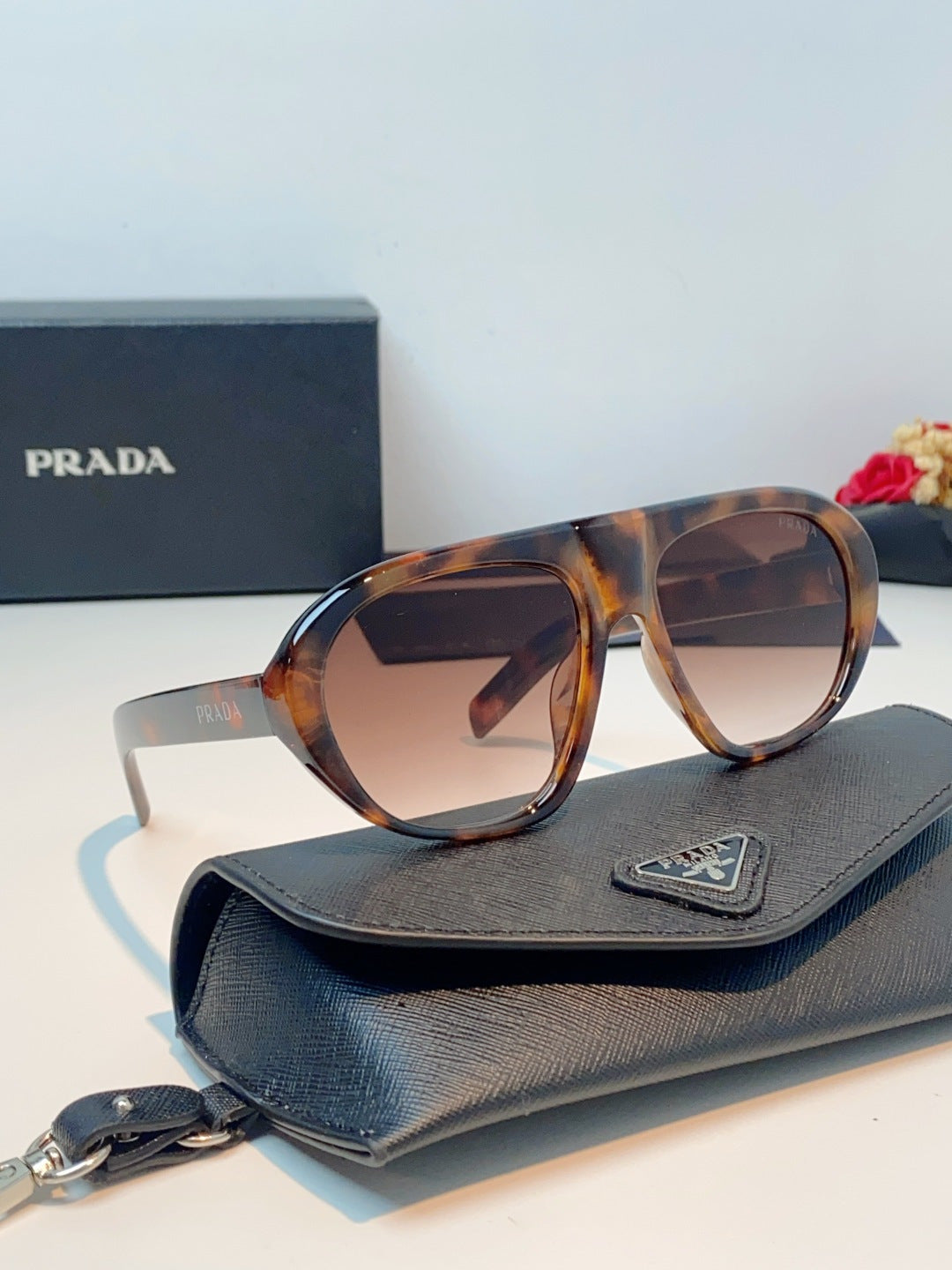Prada Aviator Red Lens Sunglasses for Men & Women - detail image 10