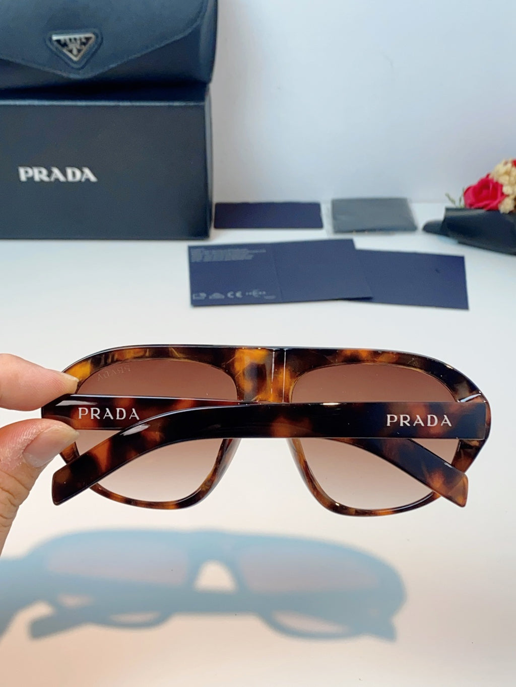 Prada Aviator Red Lens Sunglasses for Men & Women - detail image 5