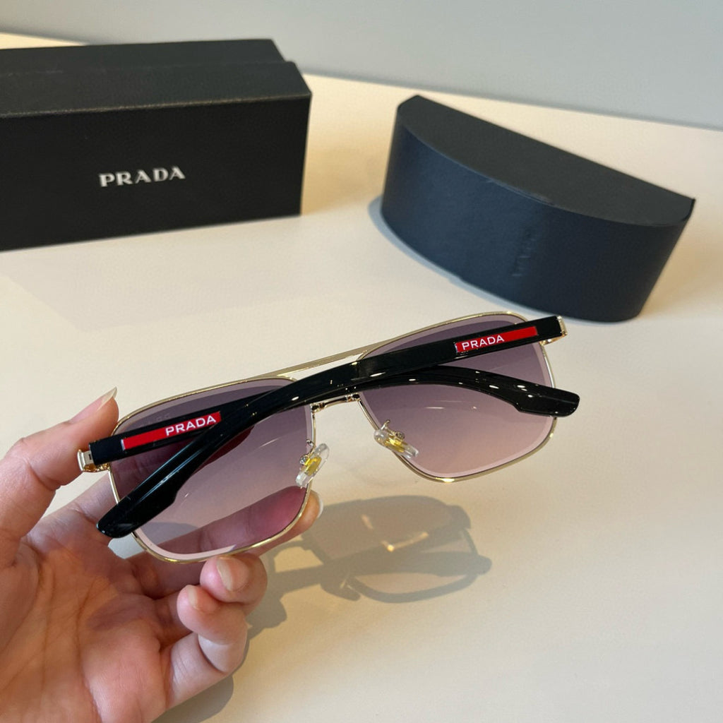 Prada Polarized Fashion Red Lens Sunglasses for Men - detail image 7