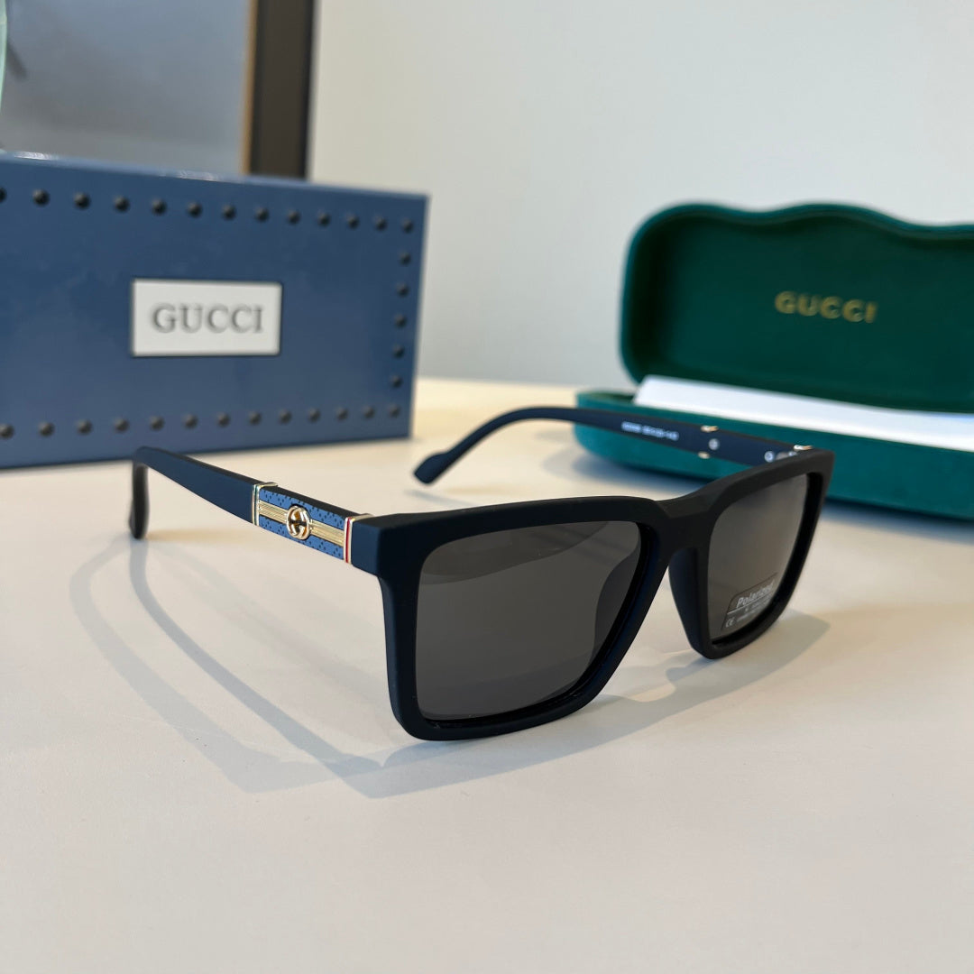 Gucci Metal Aviator Black Lens Sunglasses for Men & Women - 414995