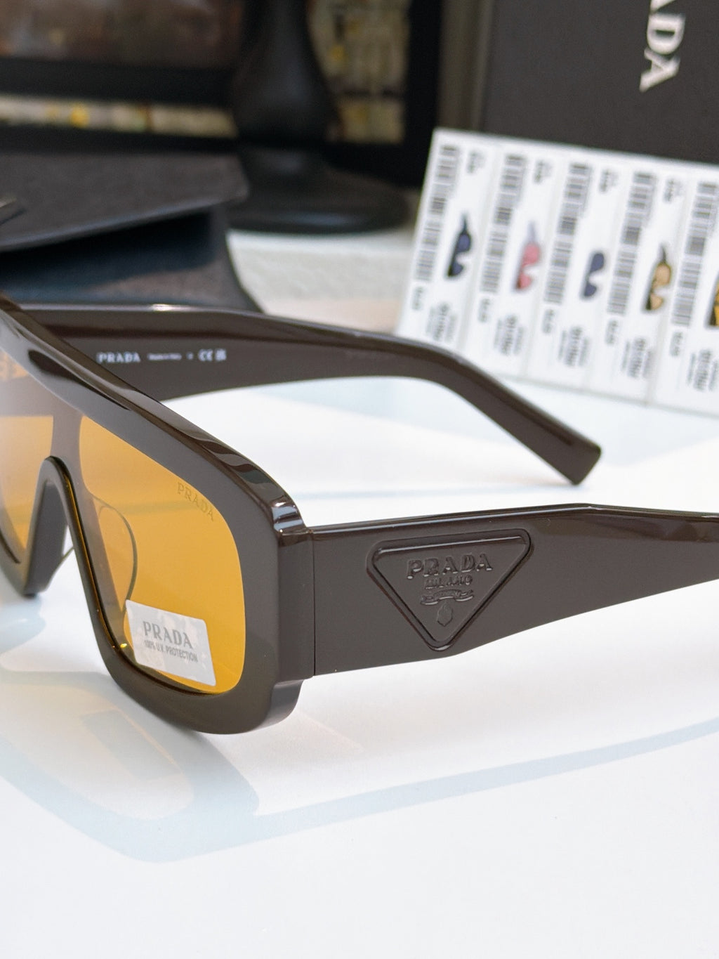 Prada D10S Fashion Black Lens Sunglasses for Men & Women - 415810 - detail image 6