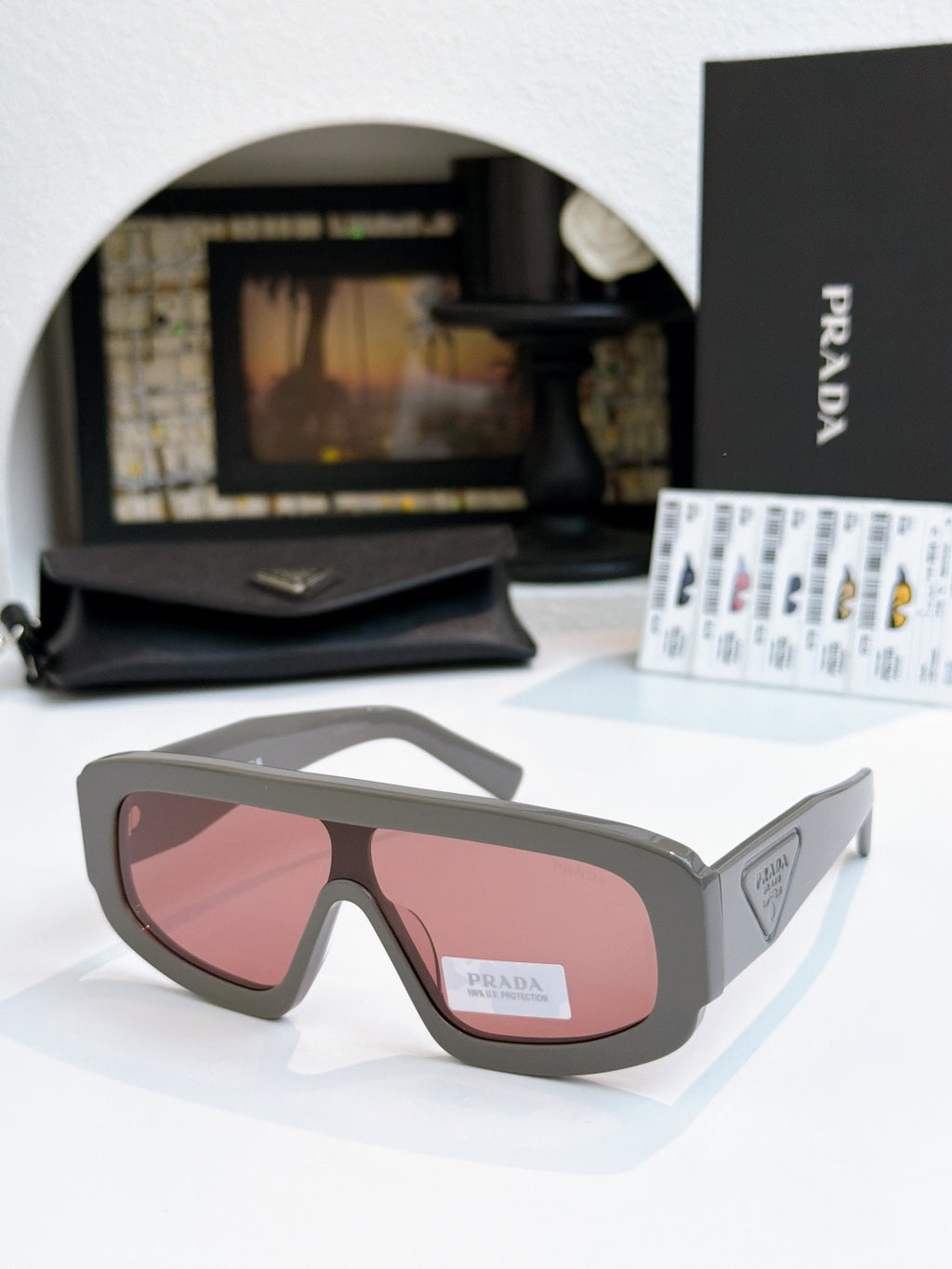 Prada D10S Fashion Black Lens Sunglasses for Men & Women - 415810 - detail image 4