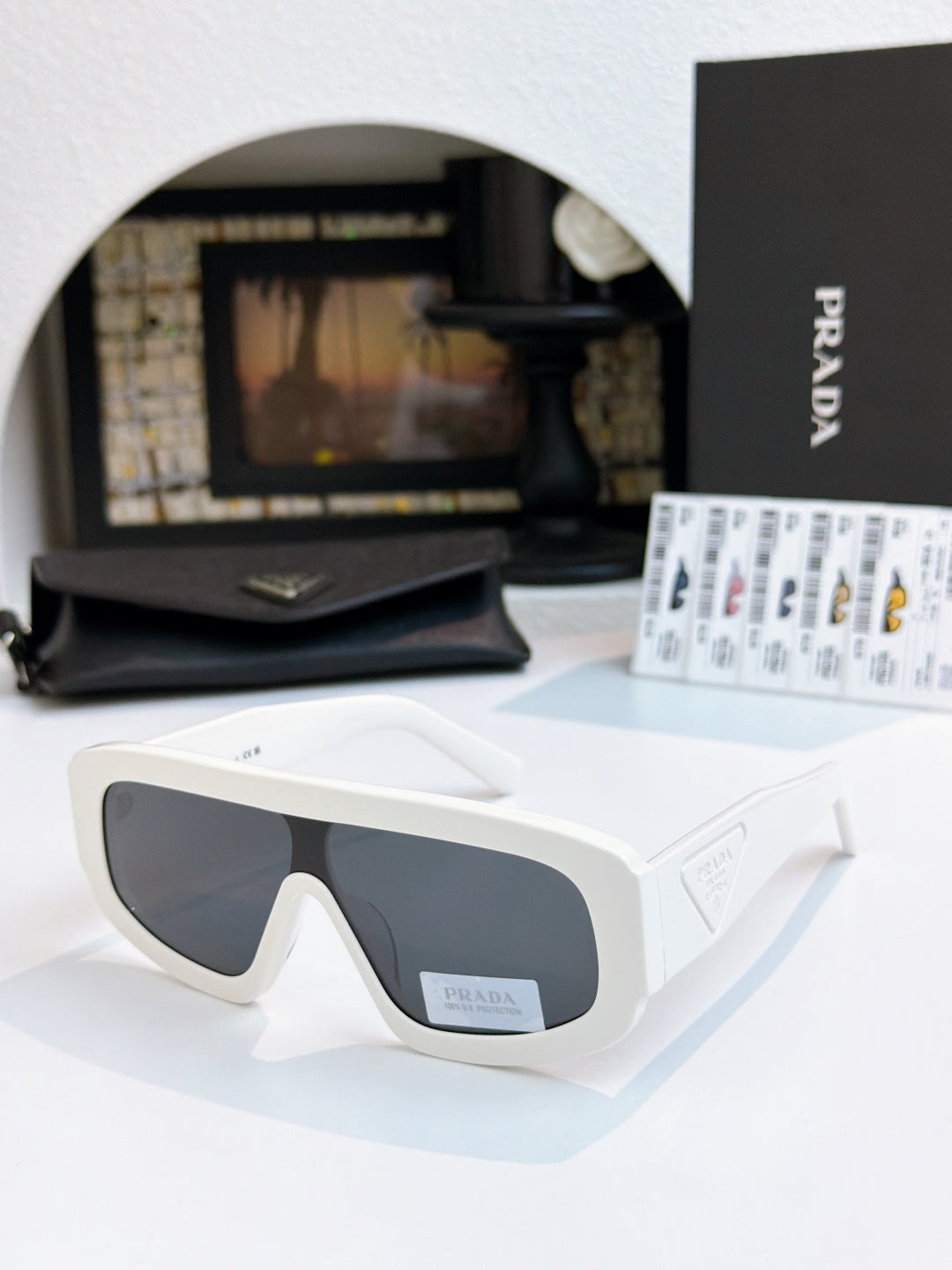 Prada D10S Fashion Black Lens Sunglasses for Men & Women - 415810 - detail image 3