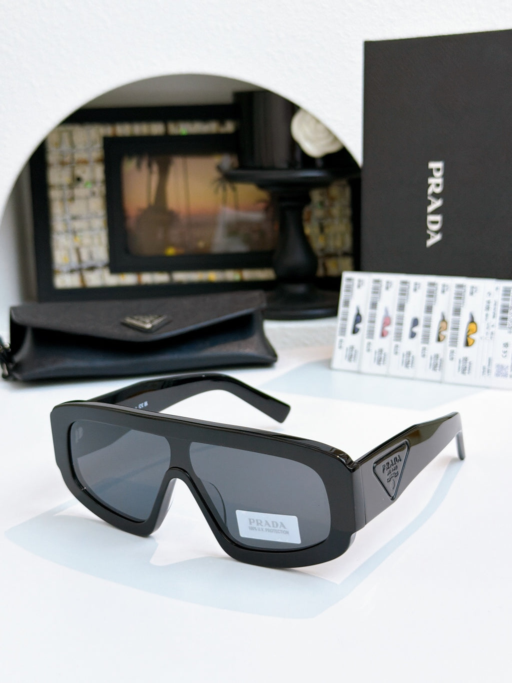 Prada D10S Fashion Black Lens Sunglasses for Men & Women - 415810
