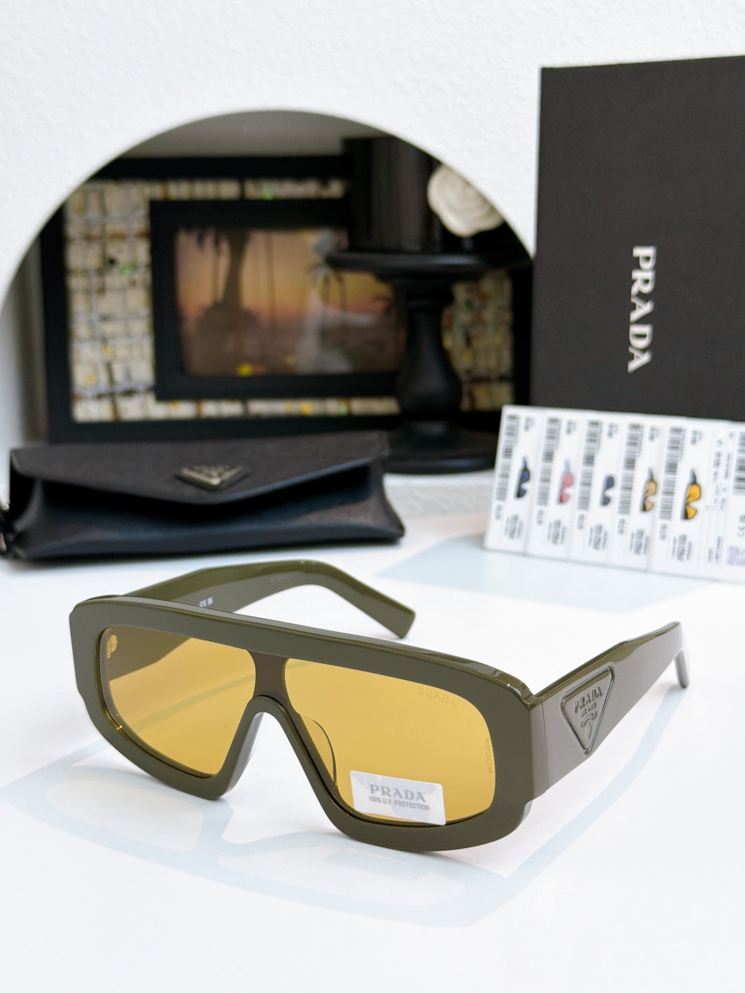 Prada D10S Fashion Black Lens Sunglasses for Men & Women - 415810 - detail image 2