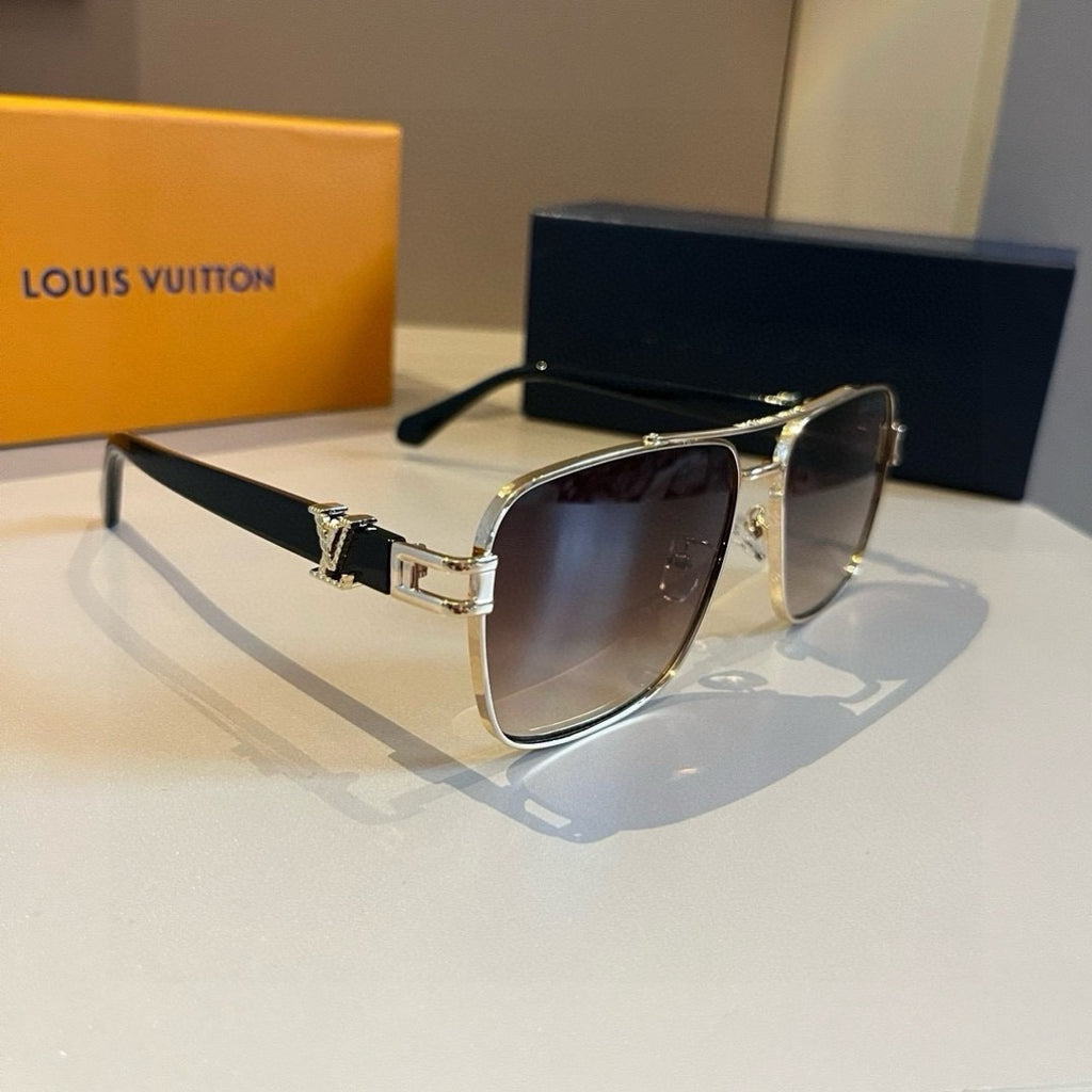 Louis Vuitton Metal Aviator Gold Lens Sunglasses for Men & Women - 486286