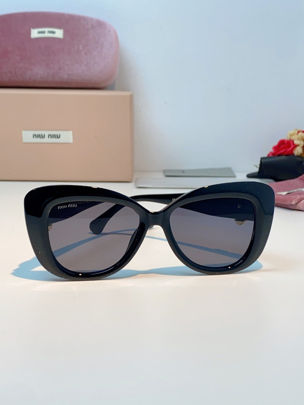 Miu Miu Cat-Eye Black Lens Sunglasses for Men & Women - 466153 - detail image 2