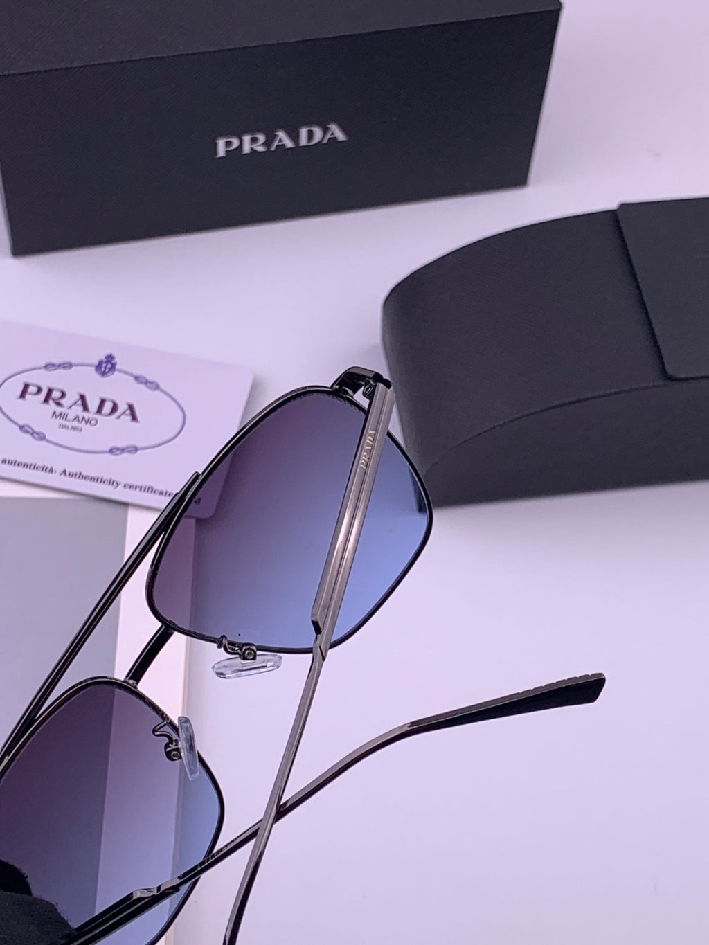 Prada Fashion Blue Lens Sunglasses for Men - 415703 - detail image 3