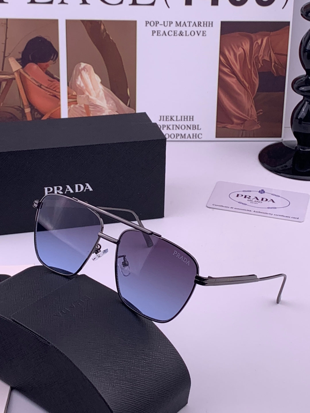 Prada Fashion Blue Lens Sunglasses for Men - 415703 - detail image 2