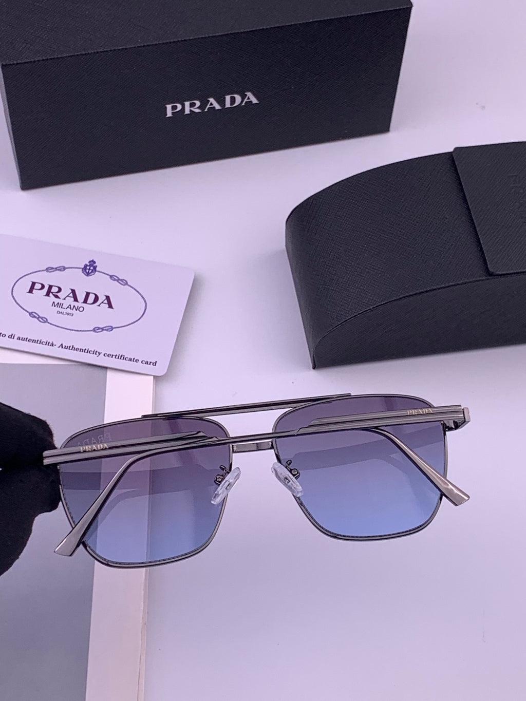 Prada Fashion Blue Lens Sunglasses for Men - 415703 - detail image 6