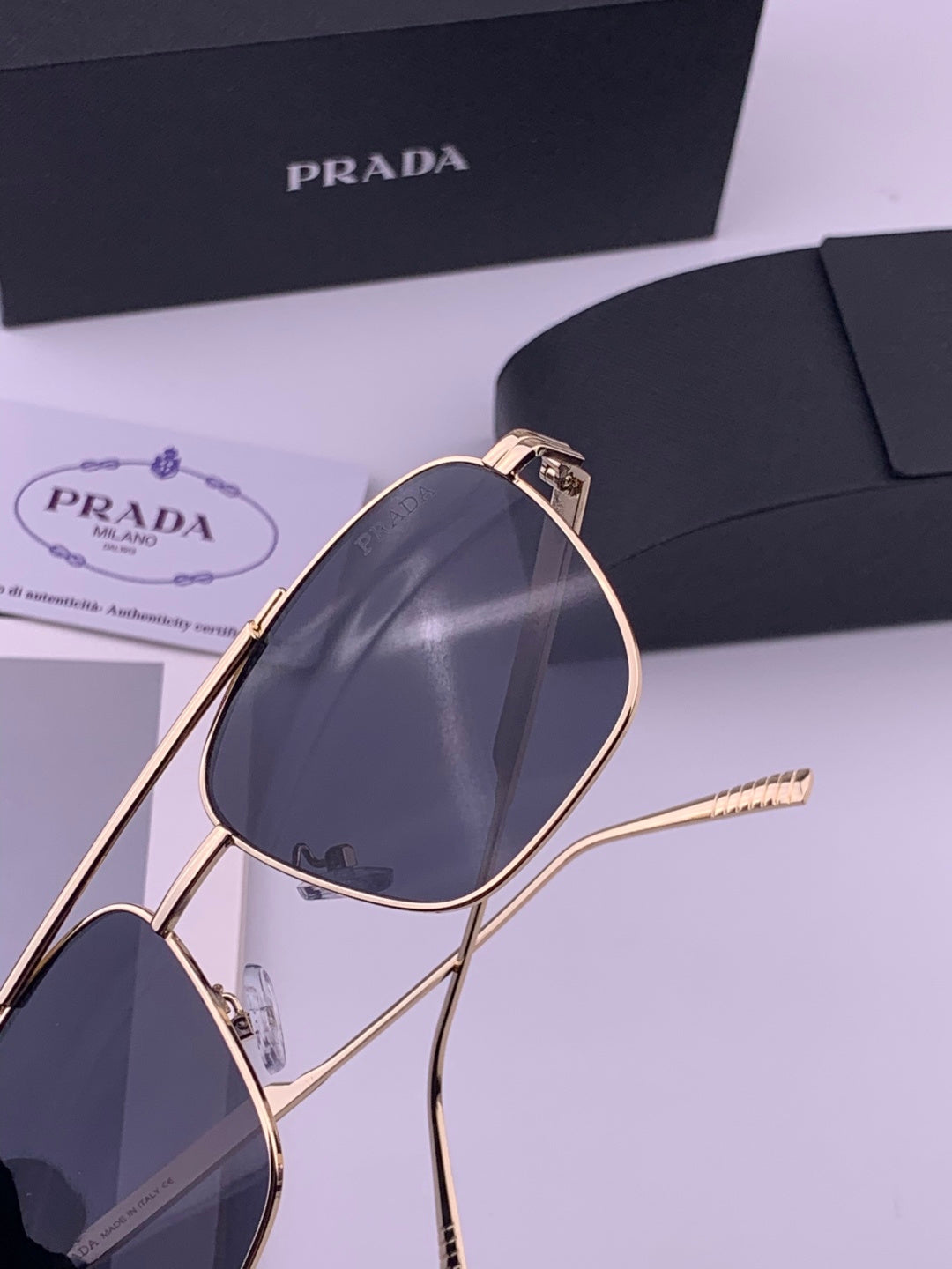 Prada Fashion Black Lens Sunglasses for Men - 415701 - detail image 4