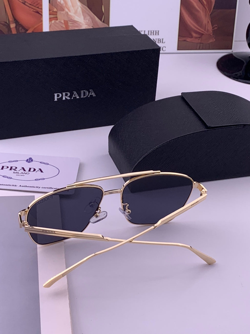 Prada Fashion Black Lens Sunglasses for Men - 415701 - detail image 5