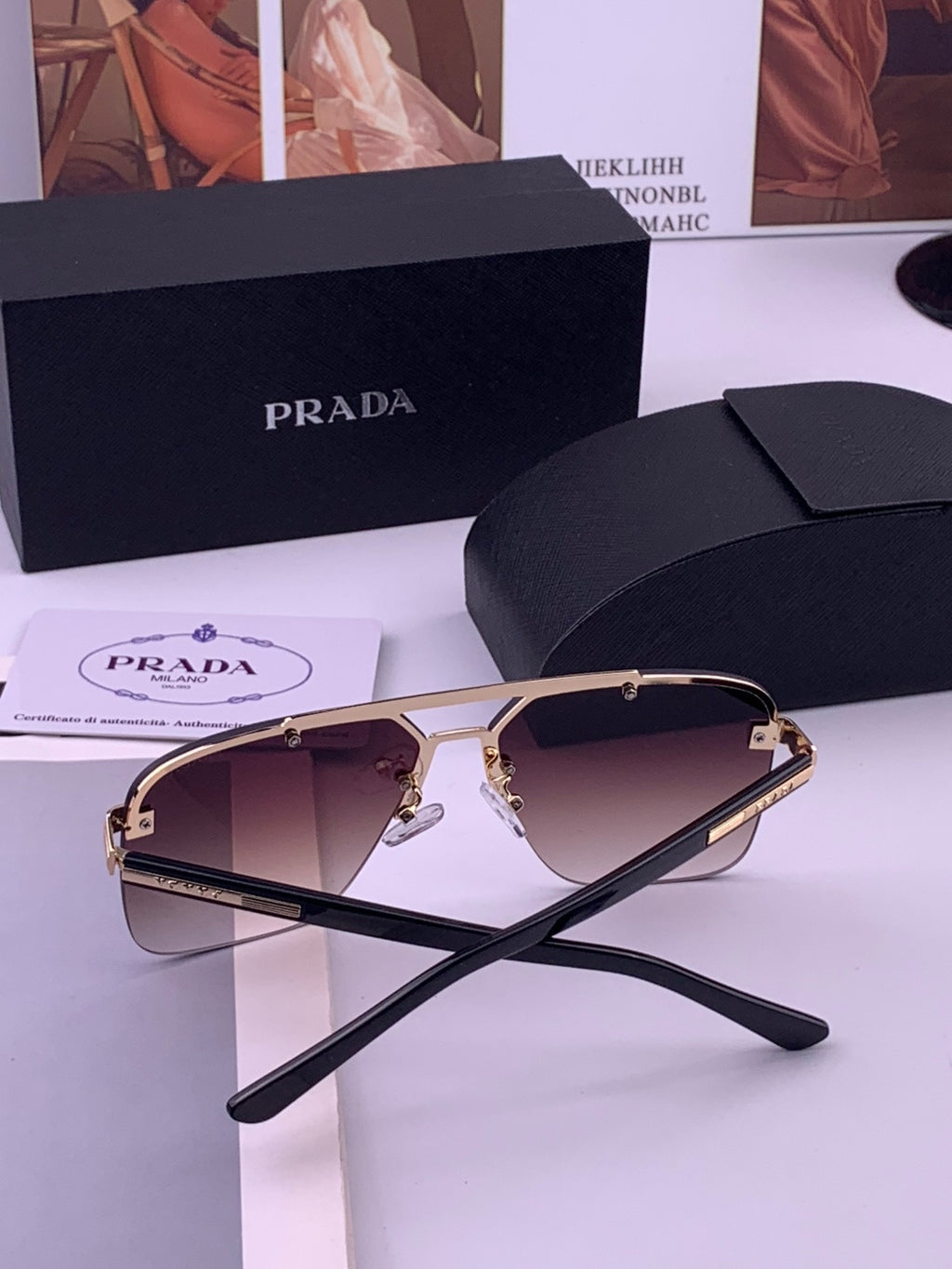 Prada Fashion Black Lens Sunglasses for Men - 415696 - detail image 7