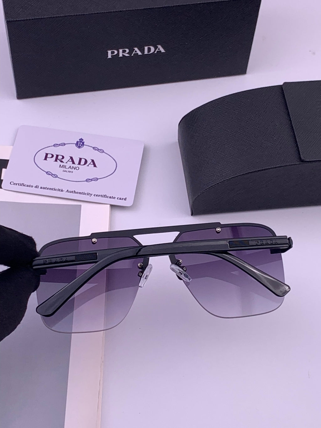 Prada Fashion Blue Lens Sunglasses for Men - 415695 - detail image 4