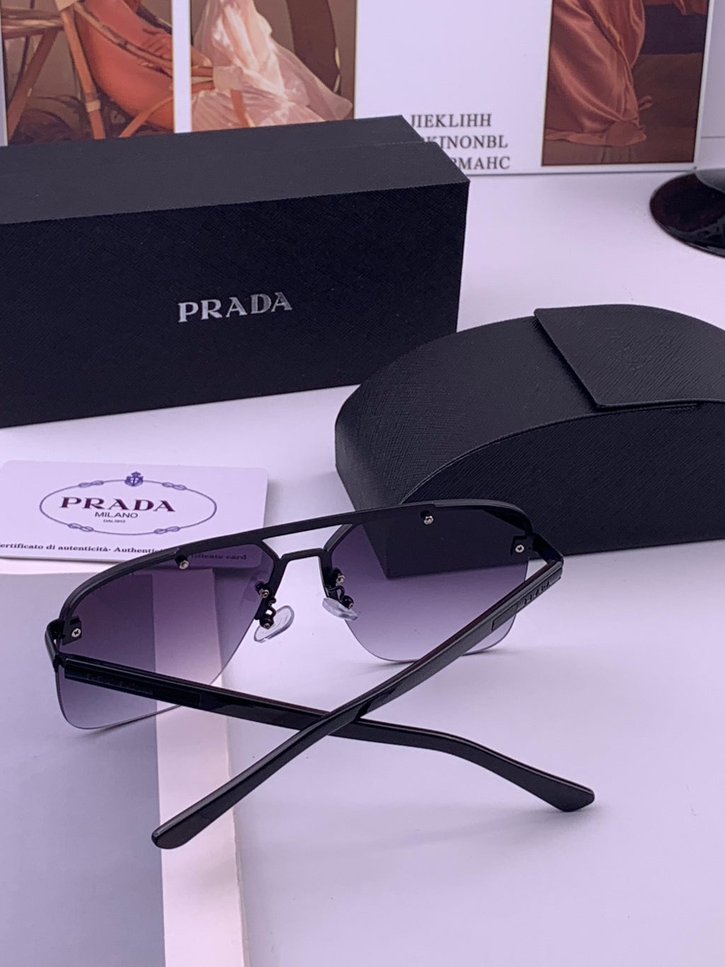 Prada Fashion Blue Lens Sunglasses for Men - 415695 - detail image 7