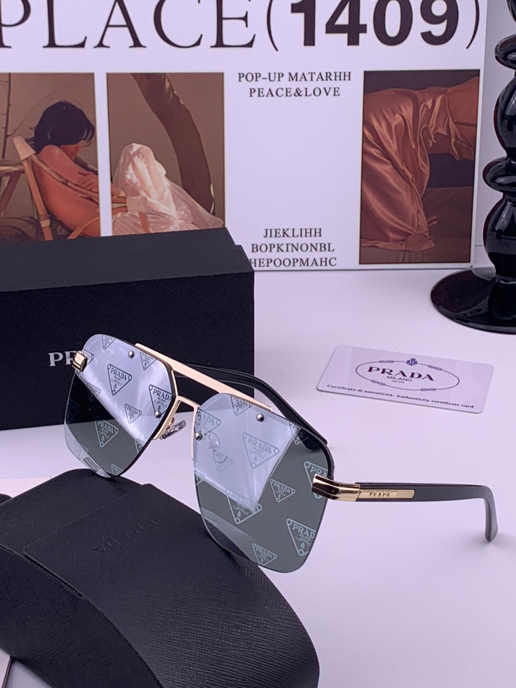 Prada Fashion Silver Lens Sunglasses for Men - 415694 - detail image 2