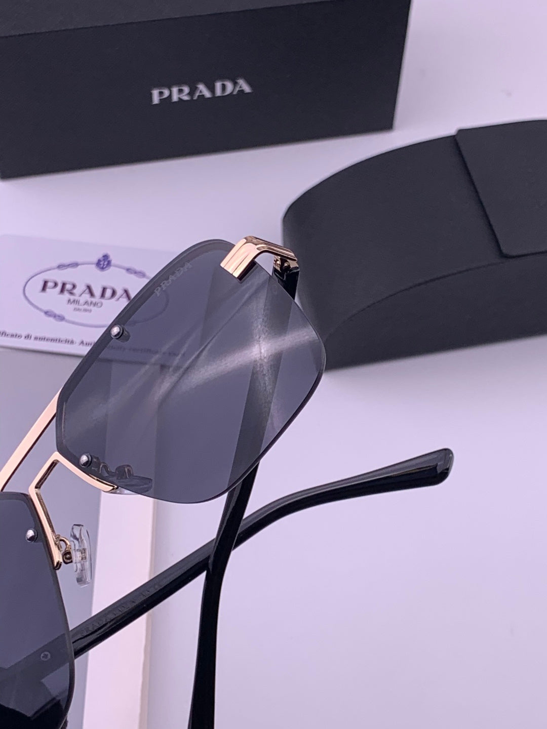 Prada Fashion Blue Lens Sunglasses for Men - 415693 - detail image 4