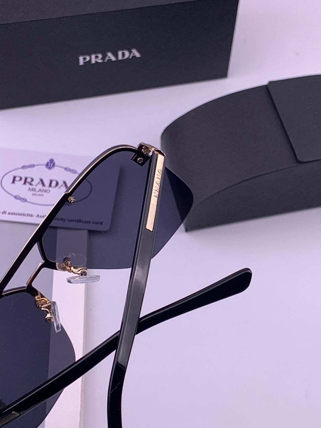 Prada Fashion Blue Lens Sunglasses for Men - 415693 - detail image 6